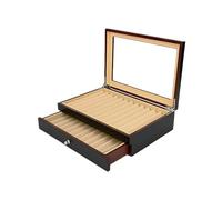MAQDDO Présentoir à stylos en Bois laqué, boîte de Rangement for Plume avec fenêtre Transparente pour Stylos(Black-23pens)