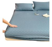 MAQDDO Protège-Matelas Drap-Housse matelassé Surmatelas Doux et Respirant Couvre-Matelas Couvre-lit avec taie d'oreiller pour Accueil(Blue,90x200x25cm)