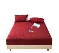 MAQDDO Protège-Matelas imperméable, Housse de Matelas Respirante, lit Lavable en Machine, sans taie d'oreiller pour Accueil(Wine Red,160X200cm)