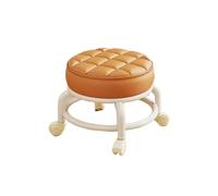 MAQDDO PU Leather Rolling Stool with Wheels - Portable Round Moistur Thickened Seat Cushion, Low Profile pour Accueil(Color6)