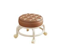 MAQDDO PU Leather Rolling Stool with Wheels - Portable Round Moistur Thickened Seat Cushion, Low Profile pour Accueil(Color7)