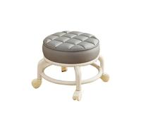 MAQDDO PU Leather Rolling Stool with Wheels - Portable Round Moistur Thickened Seat Cushion, Low Profile pour Accueil(Color8)