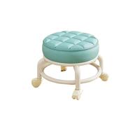 MAQDDO PU Leather Rolling Stool with Wheels - Portable Round Moistur Thickened Seat Cushion, Low Profile pour Accueil(Color3)