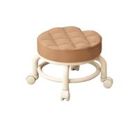 MAQDDO PU Leather Rolling Stool with Wheels - Portable Round Moistur Thickened Seat Cushion, Low Profile pour Accueil(Color4)
