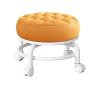 MAQDDO PU Leather Rotating Rolling Stool Universal Wheel Round with Wheels Waterproof pour Accueil(Color3)