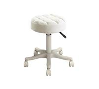 MAQDDO Rolling Swivel Beauty Salon Special Lifting Stool Rotating for Barber Shop Work Chair Pulley Home Office pour Accueil(White)