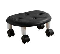 MAQDDO Round Low Rolling Stools Faux Leather Universal Wheel Stool High Weight Capacity Home Bedroom Living Room Small Roller Swivel pour Accueil