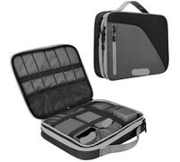 MAQDDO Sac De Rangement Câbles Électroniques Épais Double Couche 11.6 Pouces, 1 Pièce, Étui Portable for Disques Durs, Charge pour CâBle(Grey with Black)