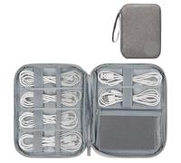 MAQDDO Sac de Rangement for Accessoires électroniques, Sac for câbles USB, Mallette for numériques, for Disque Dur et Batterie Externe pour CâBle(Large Gray)