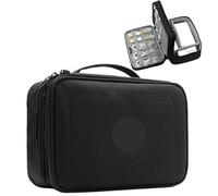 MAQDDO Sac de Rangement for Accessoires électroniques Voyage, 2 pièces, Polyvalent/Organisateur, étui for Batterie Externe, Disque Dur, Chargeur pour CâBle(Double Layer Black)