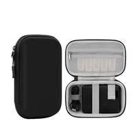 MAQDDO Sac de Rangement Gadgets numériques, 2 pièces, Mini Coque Rigide Portable, Sac en Cuir Artificiel, Organisateur Disque U pour CâBle(Rectangle-Black-L)