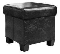MAQDDO Tabouret de Rangement Cube Repose-Pieds Pliant Banc en Cuir PU avec Pieds, Coffre à Jouets for Salon, Chambre Coucher pour Accueil(Black)