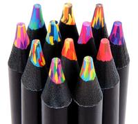 Maqhpu Trousse d'écolier, pour fille et garçon, 12 couleurs arc-en-ciel, cadeaux pour filles de 4 à 12 ans, crayons de couleur pour enfants, kit de bricolage pour enfants à partir de 6 ans, petit