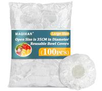 MAQIHAN Lot de 100 housses de bol en plastique extra larges pour protéger le pain et le levain - Élastiques et réutilisables - Sacs de conservation des aliments en plein air - Bonnet de douche