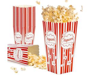 MAQIHAN Lot de 23 boîtes à popcorn en vrac - Conteneurs jetables de 1 304,1 g pour popcorn - Pochettes de support pour sacs individuels de soirée cinéma, seaux de bar pour fête, cinéma