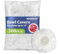 MAQIHAN Lot de 300 couvercles de bol en plastique pour protéger le pain - Taille moyenne - Élastiques et réutilisables - Pour garder les aliments frais - Bonnet de douche - Conditionnement profond