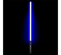 MAQRLT Sabre laser en aluminium 7 couleurs changeantes - Sabre laser LED - Support d'épée robuste - Jouet de gravité pour adulte (noir)