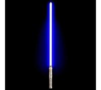 MAQRLT Sabre laser, poignée en aluminium 7 couleurs changeantes - Sabre laser LED - Support d'épée robuste - Jouet de gravité pour adulte (argent)