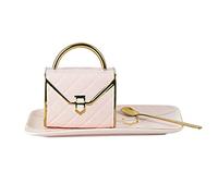 MaQue Handbag-Shaped Creative Mug British Vintage Bag Shape Ceramic Coffee Cup with Saucer & Spoon Afternoon Tea Cup Bone Porcelain French Coffee Mug Set for Wife and Girlfriend