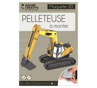 Maquette 3D de Pelleteuse en Carton Mousse - Facile à Assembler