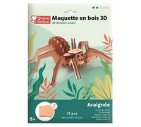 Maquette 3D en bois - GRAINE CREATIVE - 651050 - Araignée - Vert - À monter soi-même