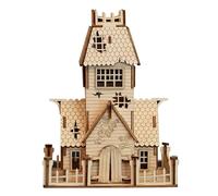 Maquette 3D en bois pour Halloween à construire, modèle de maison abandonnée à faire soi-même, pour adolescents et amateurs d'artisanat, parfait pour la décoration d'intérieur (version du kit/68