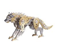 Maquette 3D en métal « Loup de guerre mécanique » avec articulations mobiles, décoration de table steampunk et objet de collection (384 pièces)