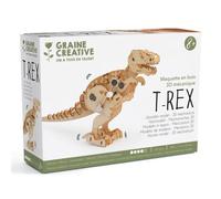 Graine créative Maquette 3D mécanique en bois T-Rex 17 cm Multicolore