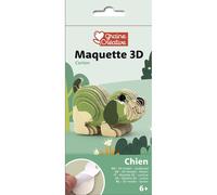 maquette adhesive carton 3d - chien Vert
