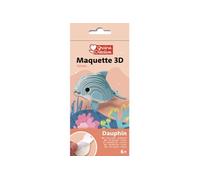 Maquette adhesive carton 3D - Dauphin Rose G