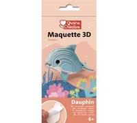 Maquette adhesive carton 3D - Dauphin Rose