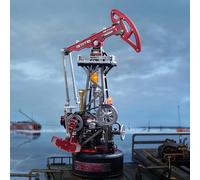 Maquette animée pompe à pétrole industrial city - rokr 127 pièces