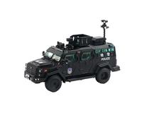 Maquette au 1/64 d'un véhicule Tout-Terrain de Police en Alliage Type Jeep SUV avec déminage blindé Sabertooth Voiture Miniature Collection