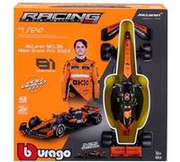 BBurago Maquette à monter 1/24 McLaren MCL38 Piastri 2024 avec casque et support Multicolore