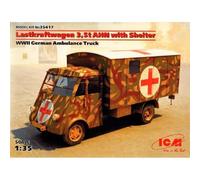 Maquette Camion Lastkraftwagen 3,5 T Ahn With Shelter Wwii German Ambulance Truc