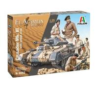 Maquette Char - Italeri - Crusader Mk. Iii With British Crew - 1/35ème - 9 Figurines Incluses-Italeri Multicolore