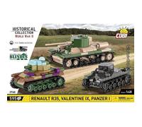 Maquette - COBI - Renault R35, Valentine IX, Panzer I - 300 pièces - Plastique - À monter soi-même