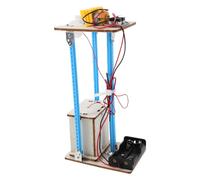 Maquette D’Ascenseur Électrique en Bois, Kit DIY Scientifique | Circuit Interactif Pièces en Plastique, Livret D’instructions, Compatible Piles Aa et Petites Figurines, Multicolore