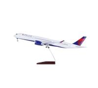 Maquette D'aviation Maquette d'avion A350 Delta Air Lines À L'échelle 1/142 47 Cm avec Train D'atterrissage Et Roues Modèle Réduit en Résine Plastique Collection ou Cadeau