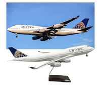 Maquette D'avion B747 United Airlines De 47 Cm En Résine, Avec Roues Fonctionnelles. Pièce Décoration Statique Idéale For La Maison Ou Le Bureau. Cadeau Parfait For Les Collectionneurs(Normal)