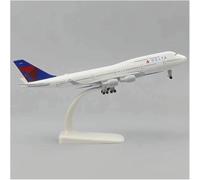 Maquette d'avion Delta B747 l'épour Chelle 1:400 (20 cm) Alliage métallique idéale décoration d'un Bureau ou d'une Salle d'étude comme Cadeau