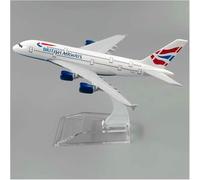 Maquette d'avion l'épour Chelle 1:400 (16 cm) représentant Un pour Airbus A380 British Airways Modèle réduit métal moulé sous Pression pour décorer Une bibliothèque ou Offrir Cadeau