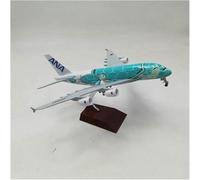 Maquette d'avion l'épour Chelle 1:400 (20 cm) pour Ana Kala A380 Turtle avec Train d'atterrissage Finition Alliage Idéale comme Cadeau(Green)