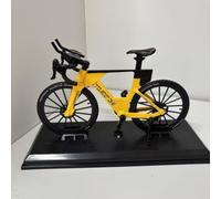 Maquette de vélo de tri-Route en Alliage métallique, Miniature Bicyclette de Course articulable, avec Socle d’Affichage, décoration de Bureau, Cadeau Original pour passionnés de Cyclisme，Jaune