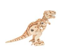 Maquette en Bois 3D avec mécanisme - T-Rex - 50 pièces - 16,8 x 11,4 x 4,3 cm - Puzzle articulé Dinosaure préhistoire