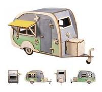 Rayher 62858505 Kit bois cadre motif 3D Caravane, 40 pcs, nature