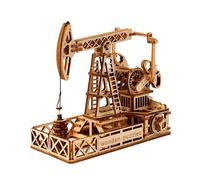 Maquette en bois 3d, conception de puits de pétrole avec mouvement mécanique.