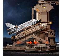 Maquette en bois 3D de la navette spatiale ROKR - Kit de construction STEM de 446 pièces avec simulation de lancement et éclairage LED, un puzzle éducatif à monter soi-même pour adultes et adolescents