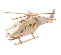 Maquette en Bois 3D - Hélicoptère- 35 pièces - 21,6 x 9,4 x 18,4 cm - Puzzle Transport Aviation