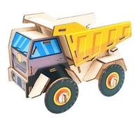 Maquette en bois 3D + stickers - 40 pièces - camion benne - 15 x 10,5 x 9 cm Multicouleur